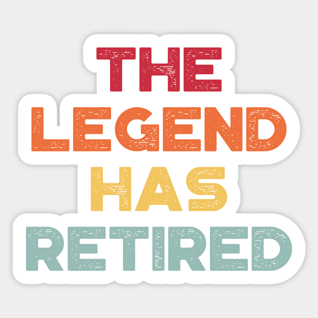 The Legend Has Retired Sunset Funny Sticker by truffela